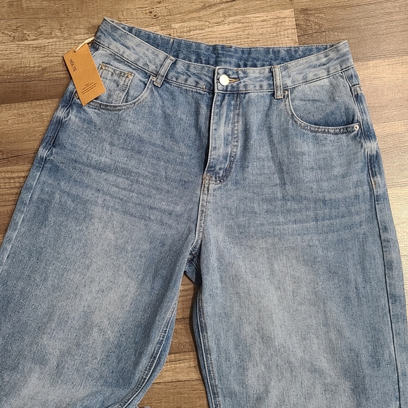 HDLTE Women Wide Leg Jeans Loose Fit Jeans Boyfriend Jeans - Picture 4 of 5